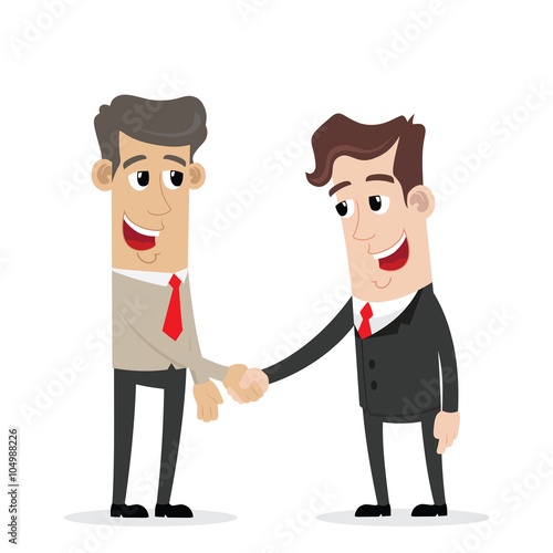 Two businessmen enter into a handshake agreement