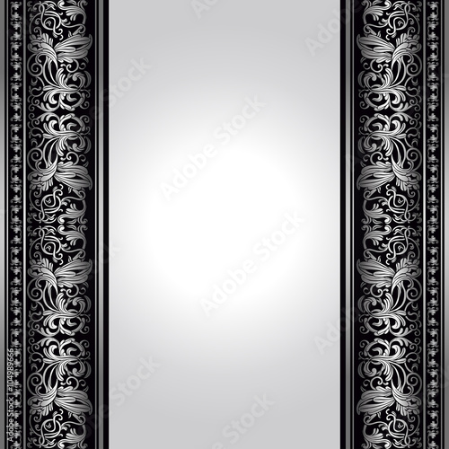 Vintage, elegant background, antique, victorian silver frame