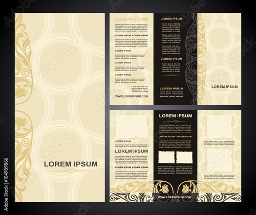 Vintage style brochure template design with modern art elements