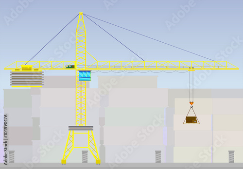 Tower cranes for industrial use / Tower crane building a high-rise buildings