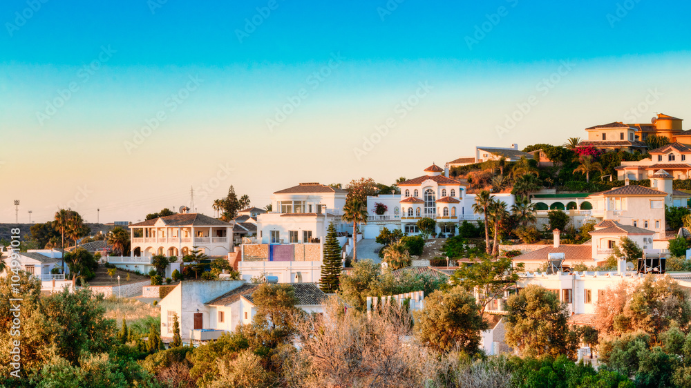 Mijas In Malaga, Andalusia, Spain. Summer Cityscape. Village Wit