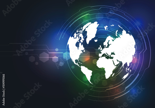 worldwide business abstract image, world map, vector illustration