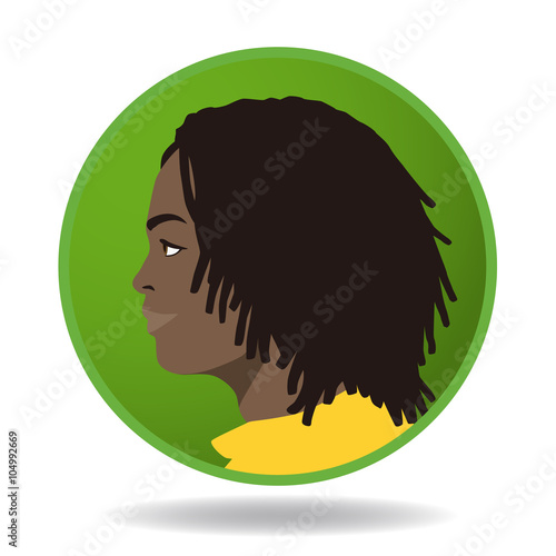 man profile icon, face as seen from the side, avatar, vector illustration