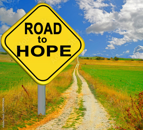 road to hope, yellow sign
