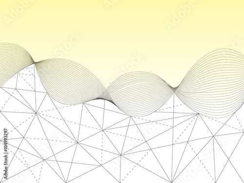 Colorful waves abstract on yellow backround