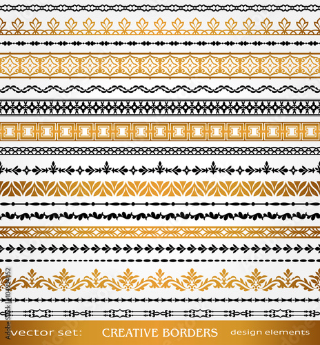 Islamic Style Borders Set, Creative calligraphic page decoration