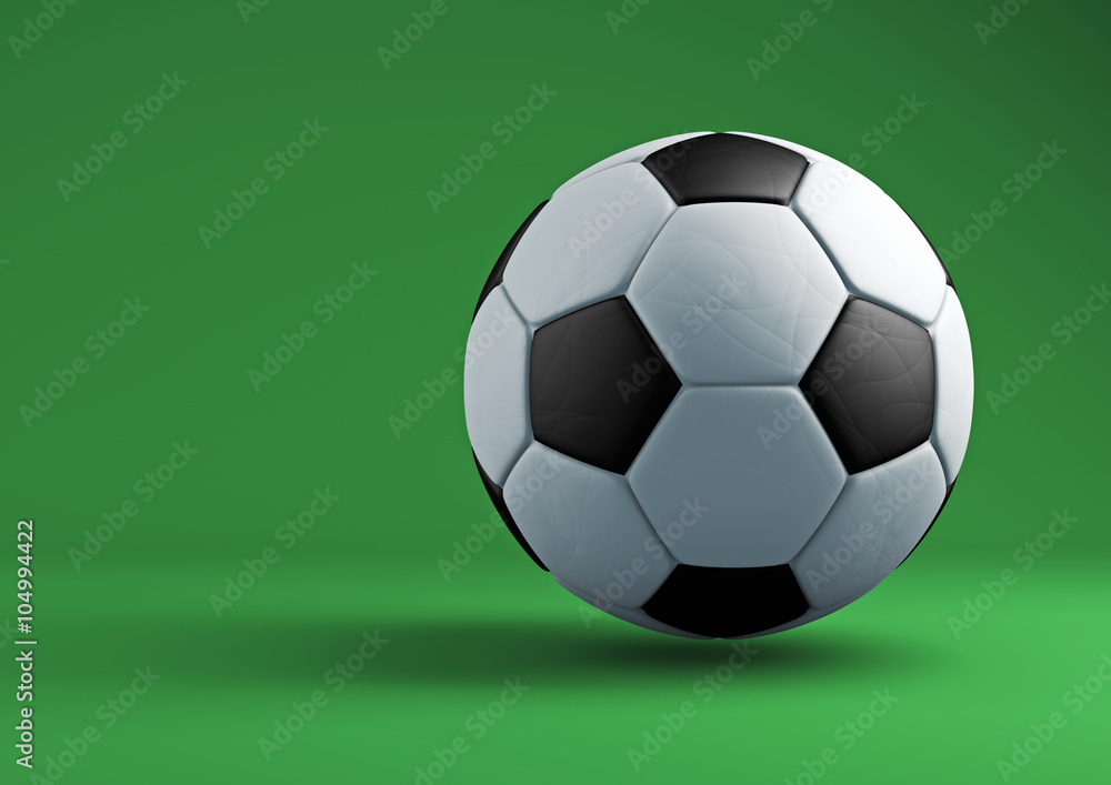 Soccer ball with shadows on green background. Soccer ball with shadows on green background.