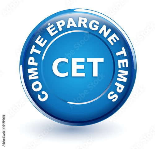 compte épargne temps sur bouton rond bleu