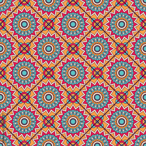 Ethnic floral seamless pattern