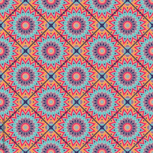Ethnic floral seamless pattern © visnezh