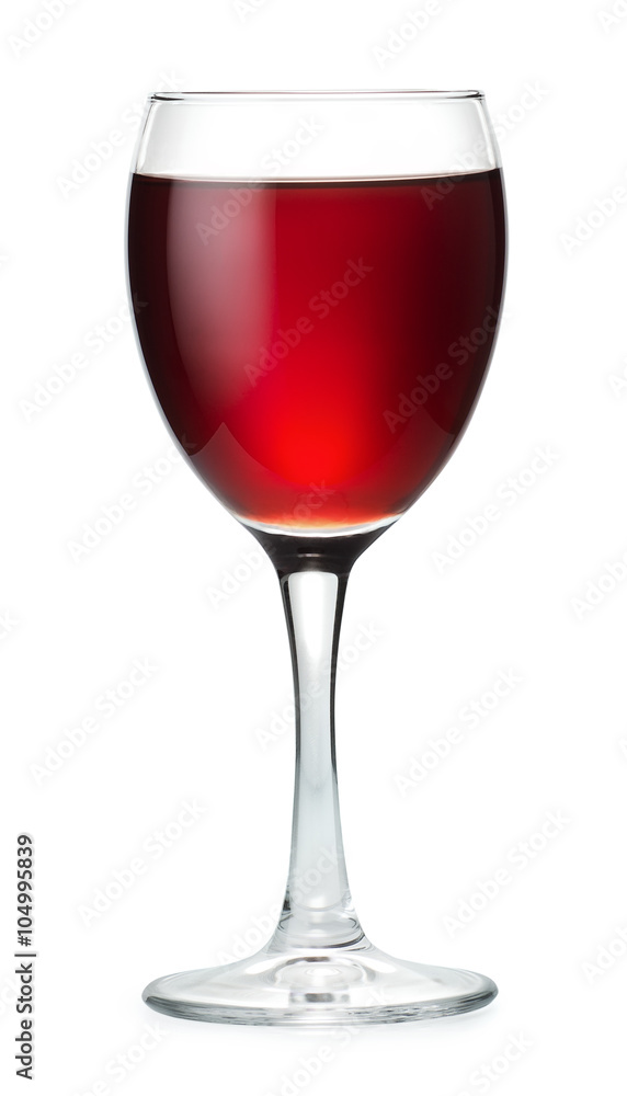 Red wine in a glass isolated on white with clip path Red wine in a glass isolated on white with clip path