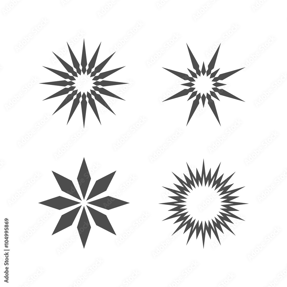 Set of abstract stars for design Set of abstract stars for design