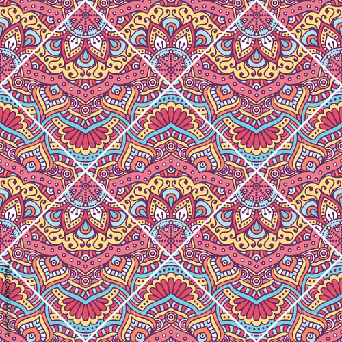 Ethnic floral seamless pattern