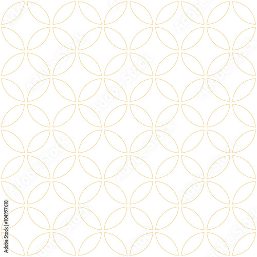 Circle Yellow Seamless Pattern in Vector