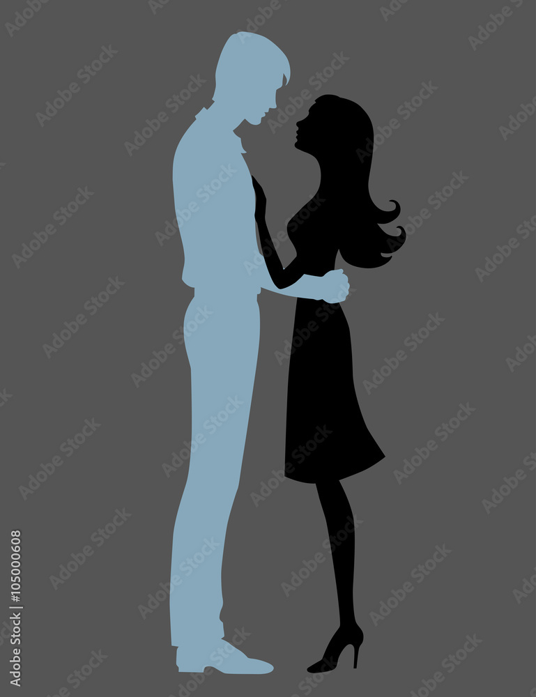Couple hugging silhouette vector Couple hugging silhouette vector