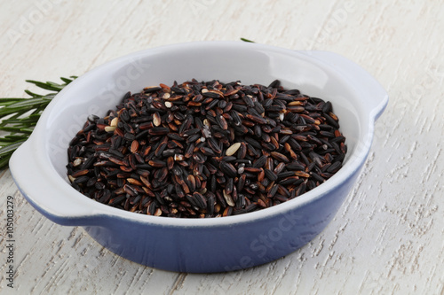 Wild rice in the bowl