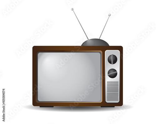 TV retro - vector icon.