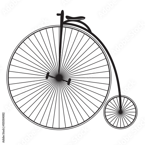 Retro bicycle vector icon.