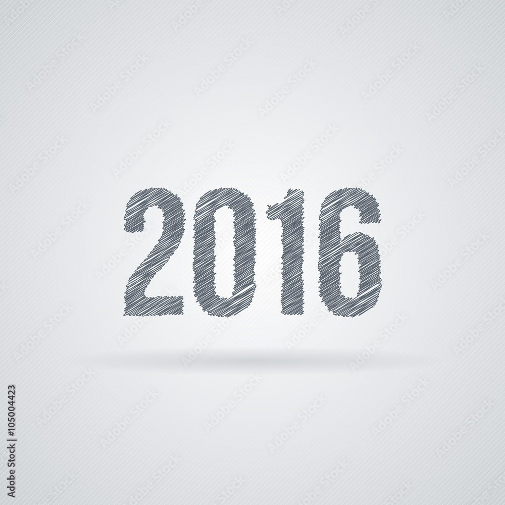Vector sign for a new 2016 of the curves and crooked lines. Scribble Vector sign for a new 2016 of the curves and crooked lines. Scribble