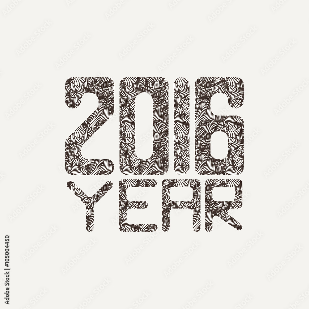 Fototapeta premium Vector sign for a new 2016 of fancy elegant pattern