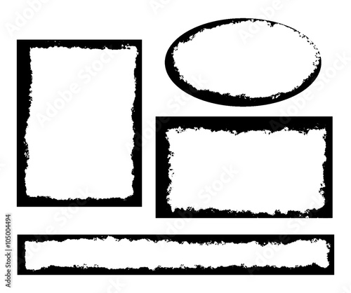 Set of simple traced frames isolated on white background. EPS8.