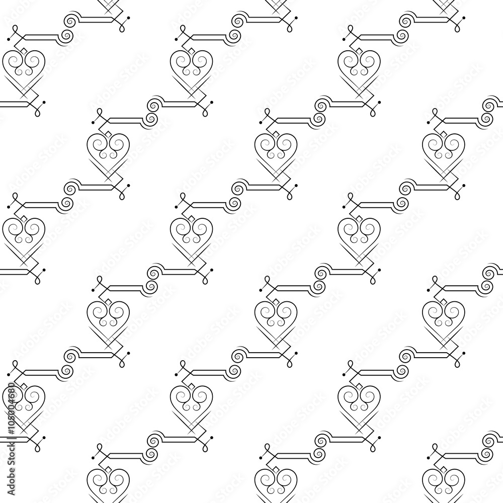 Vector seamless pattern of elegant flourishes Vector seamless pattern of elegant flourishes
