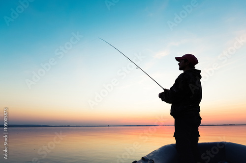 Man fishing on the lake