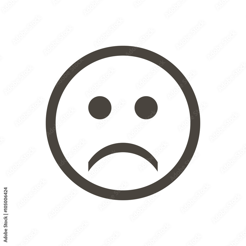 Icon sad emotions on a white background Icon sad emotions on a white background