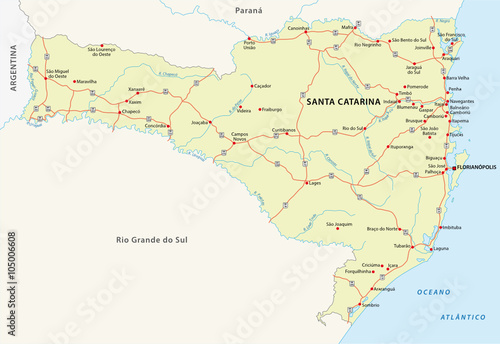 santa catarina road map