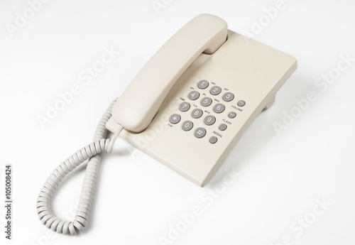 beige landline phone