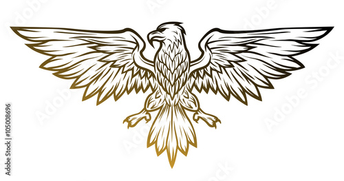 Eagle mascot spread wings.