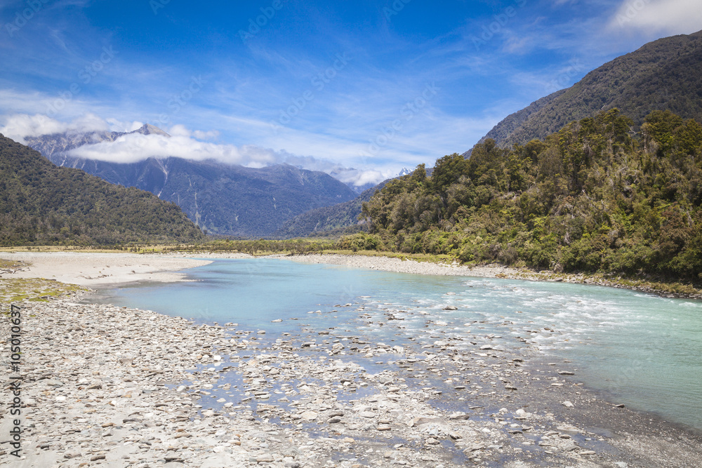 Flusslandschaft an der Westküste Neuseeland