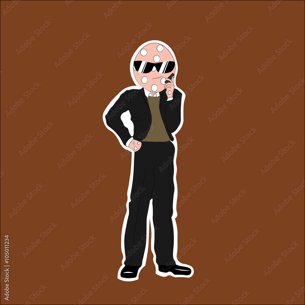 Cartoon man-sausage, sausage in the form of a man Cartoon man-sausage, sausage in the form of a man