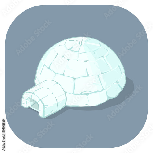 Vector illustration of an Igloo.
Igloo house made from frozen water Ice blocks.