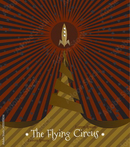 A poster with a rocket aspring space