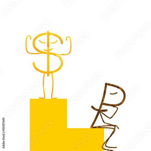 Shabby dollar and ruble