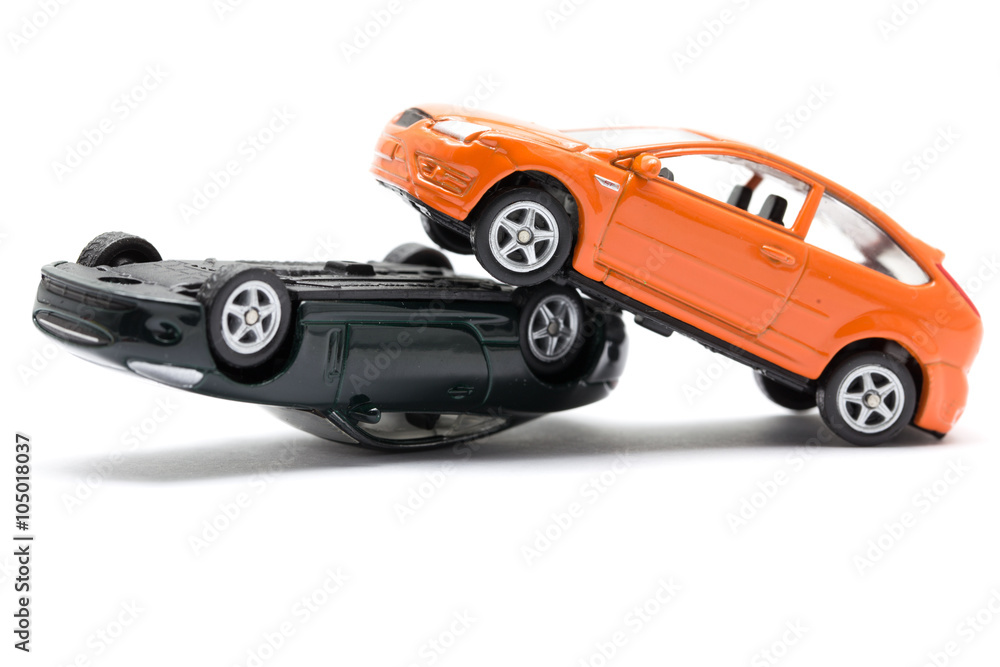 Accident two cars isolated on white background Accident two cars isolated on white background