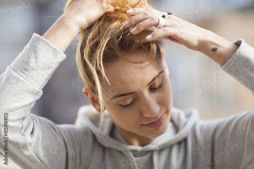 portrait of a cute blond girl