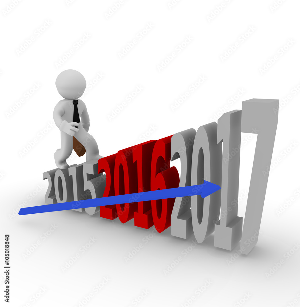 Business man on upswing stairs Business man on upswing stairs