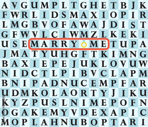 Marry me. Proposal Vector Card