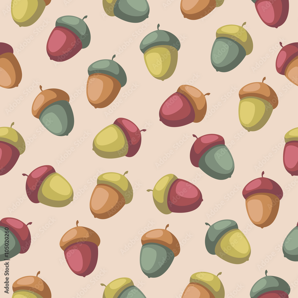 Seamless pattern with acorns