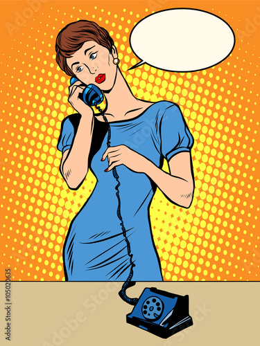 Hello girl answers the phone
