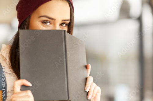 Portrait of a shy student girl