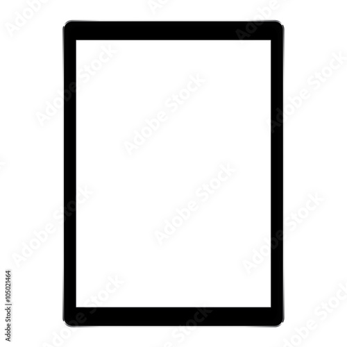 i_mockup black tablet isolated on white background