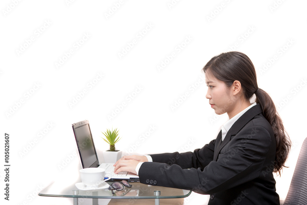 asian businesswoman working in office asian businesswoman working in office