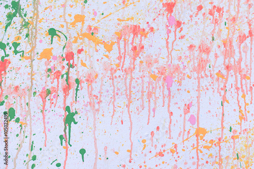 Color splash on white paper texture abstract background.