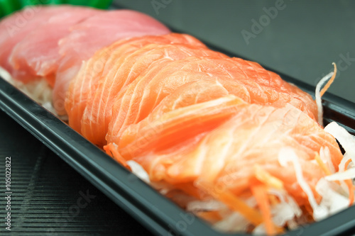 Sasimi salmon and tuna