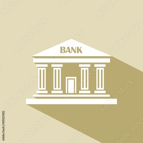 Icono de un edificio de banco. Ilustración vectorial