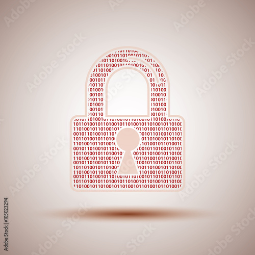 Internet Security icon lock and binary code