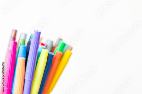 Color pen  on white background